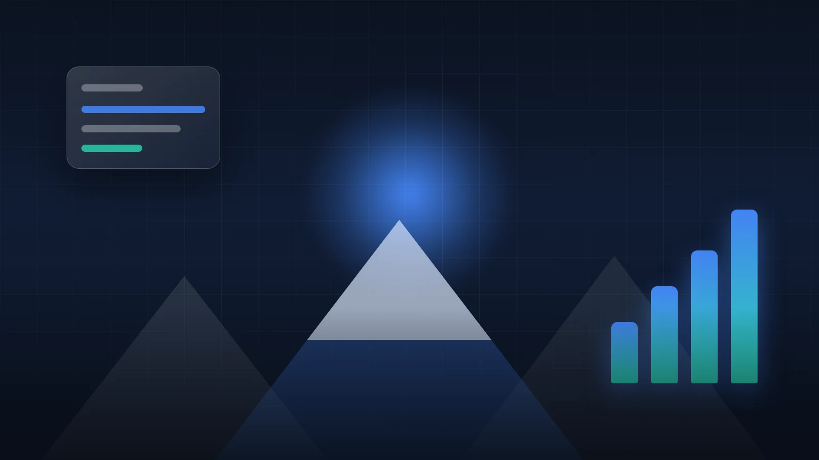 Alpine skyline with a rising performance chart, illustrating the ranking of the best web marketing agencies in Switzerland