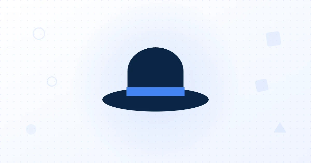 Illustration of a website wearing a black hat surrounded by warning symbols for keyword stuffing, cloaking, and link schemes.