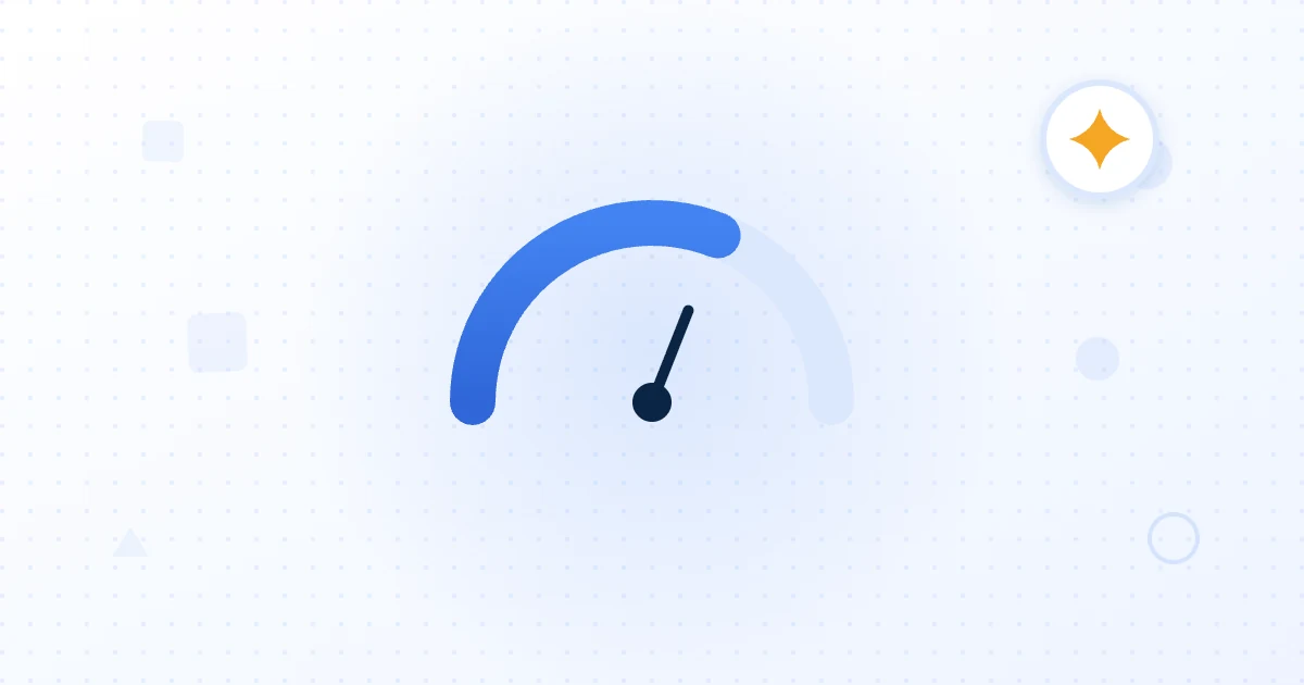 Gauge-style dashboard showing a brand's AI visibility score on a 0 to 100 scale across multiple AI answer engines.