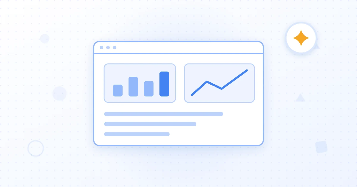 Analytics dashboard illustration showing AI search metrics like citation frequency, share of voice, and sentiment tracked across ChatGPT, Gemini, and Perplexity.
