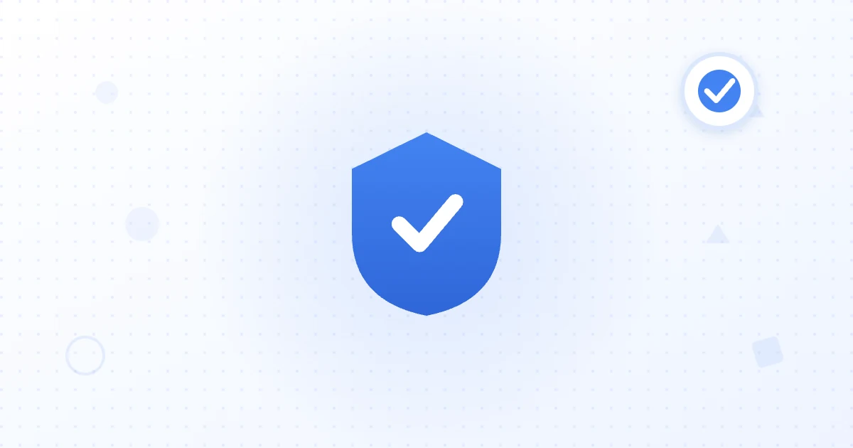 Illustration of a brand shield protecting a company name from an AI chatbot generating an incorrect, hallucinated statement.