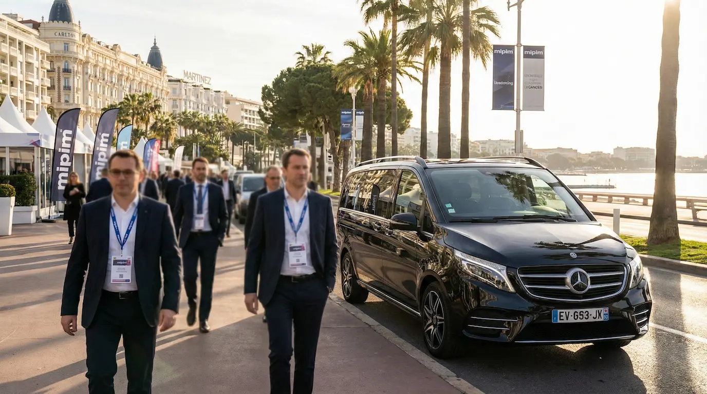 VIP Mercedes Van for MIPIM Cannes delegation transfer