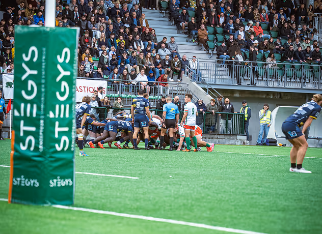 Vue du terrain pendant un match au Stade Nantais.