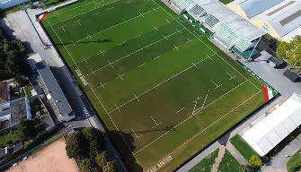 Vue aérienne des installations sportives du Stade Nantais dans le cadre d’une privatisation.