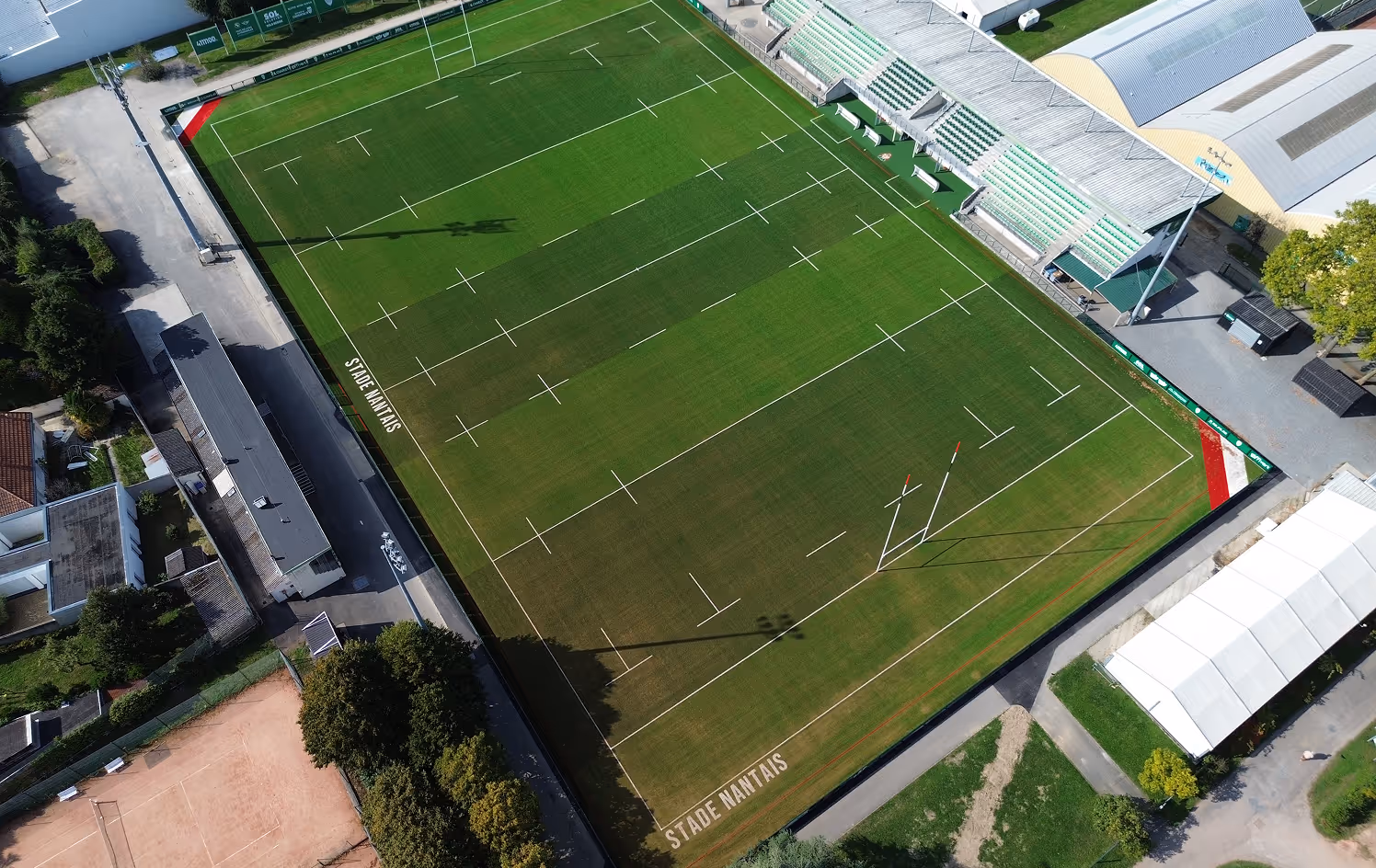 Vue aérienne des installations sportives du Stade Nantais.