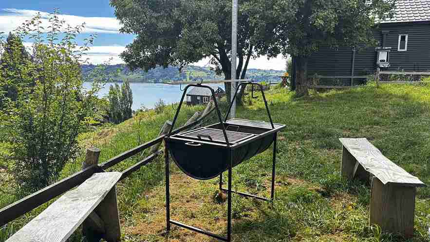 parrilla al aire libre cabañas equipadas en castro