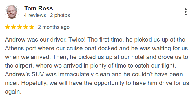 Google Review - Athens Taxi Hub