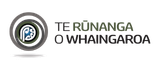 Te Rūnanga o Whaingaroa logo featuring circular patterns with a stylized koru design.