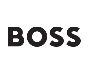 Black Boss logo in bold uppercase letters on white background