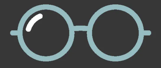 Blue vintage round eyeglasses with a minimalist design