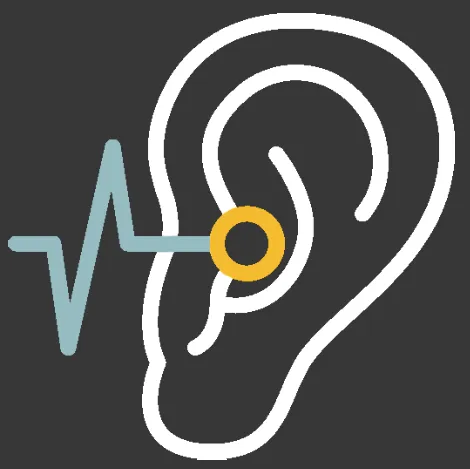 Sound wave entering ear, representing hearing or audio listening concept