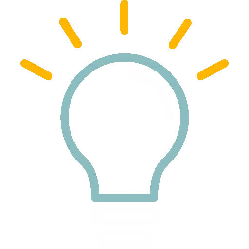 Glowing blue light bulb icon symbolizing idea or innovation