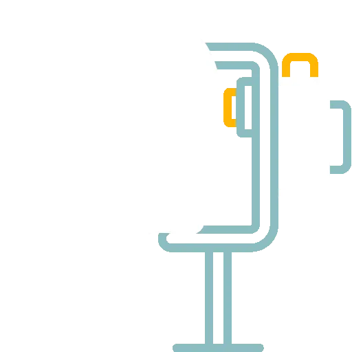 Minimalist line art of an abstract chair or stool design