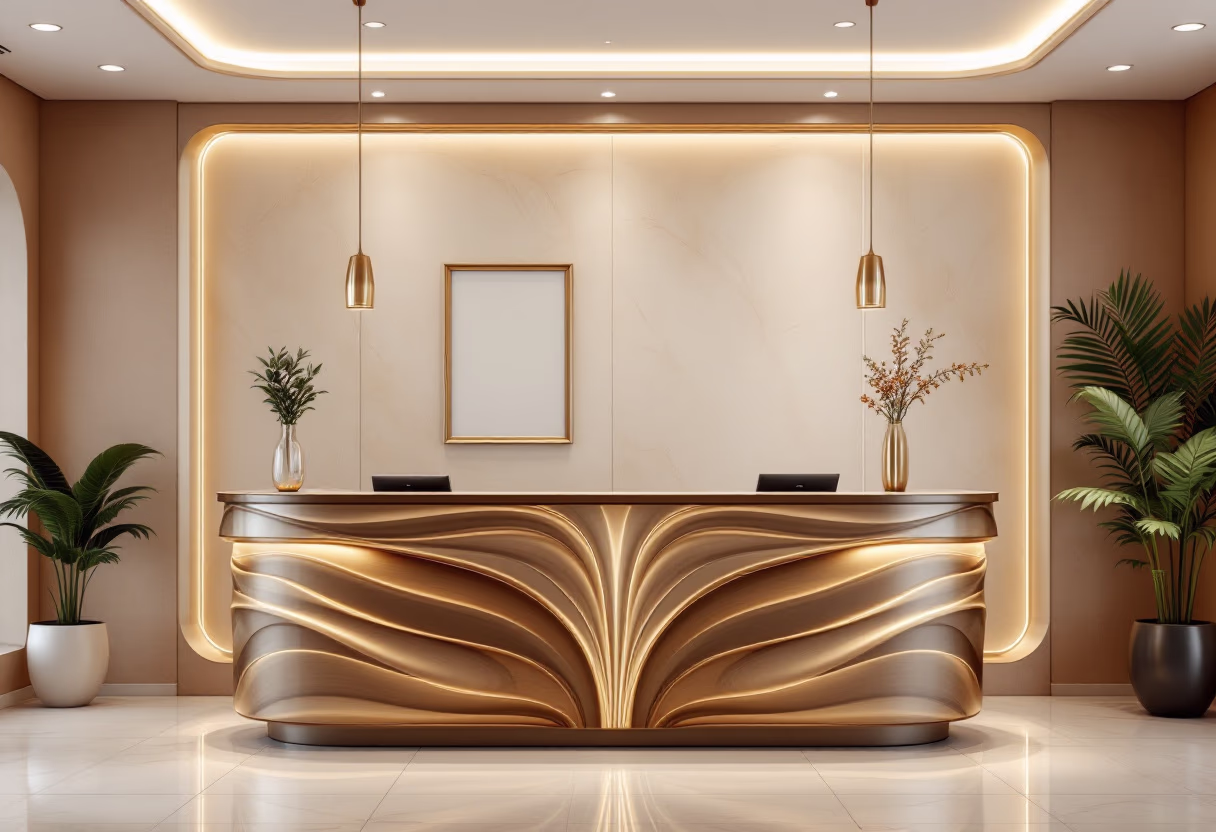 interior features of an auto dealership