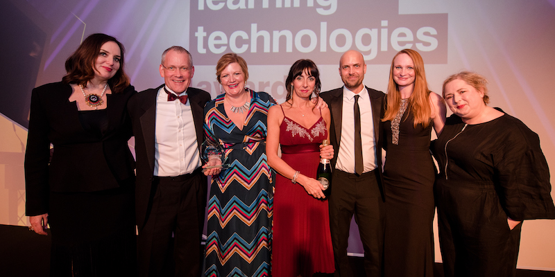 The BBC Academy and LAS teams receiving their award for Best Use of Blended Learning at the Learning Technologies Awards