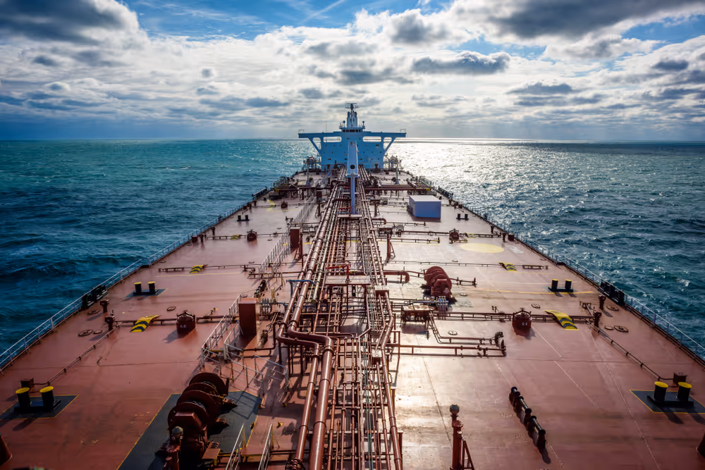Deck of a supertanker ship