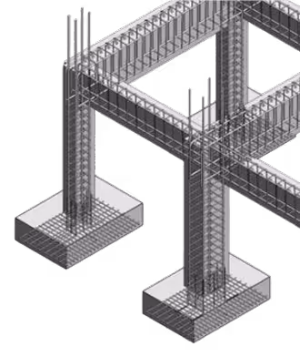 A 3d rendering of a metal structure.