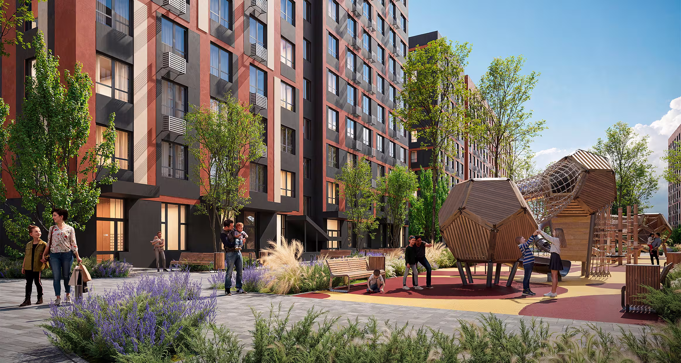 Image with the playground in the town