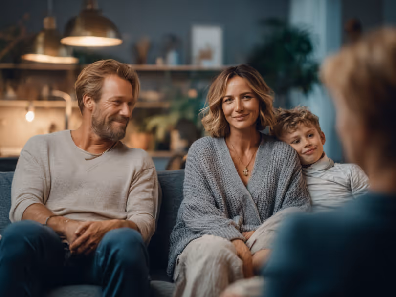 A family talking to an advisor