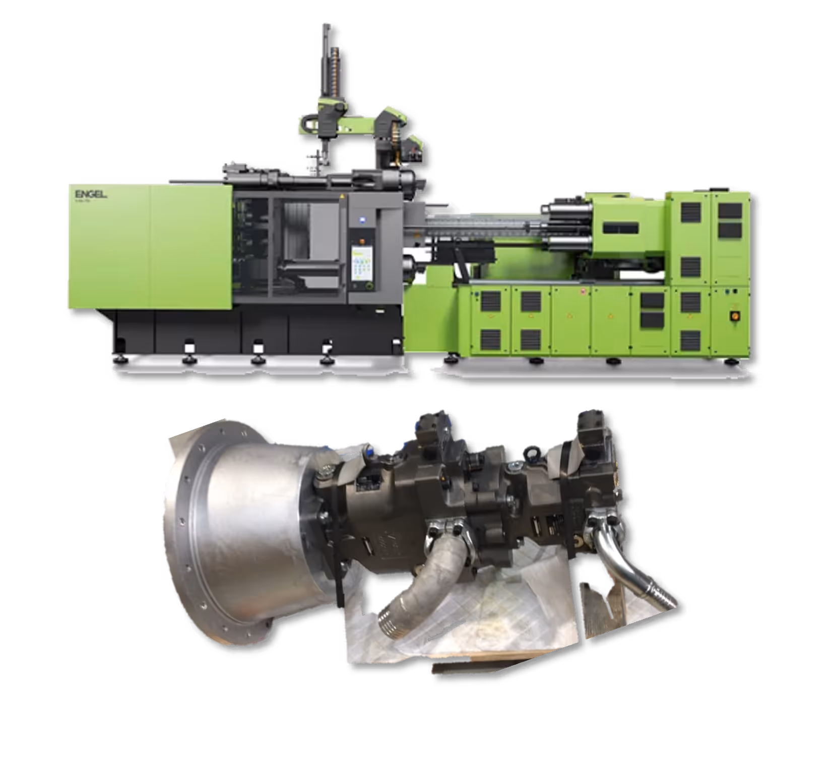 Machine industrielle de plasturgie intégrant des solutions hydrauliques Nanfourma