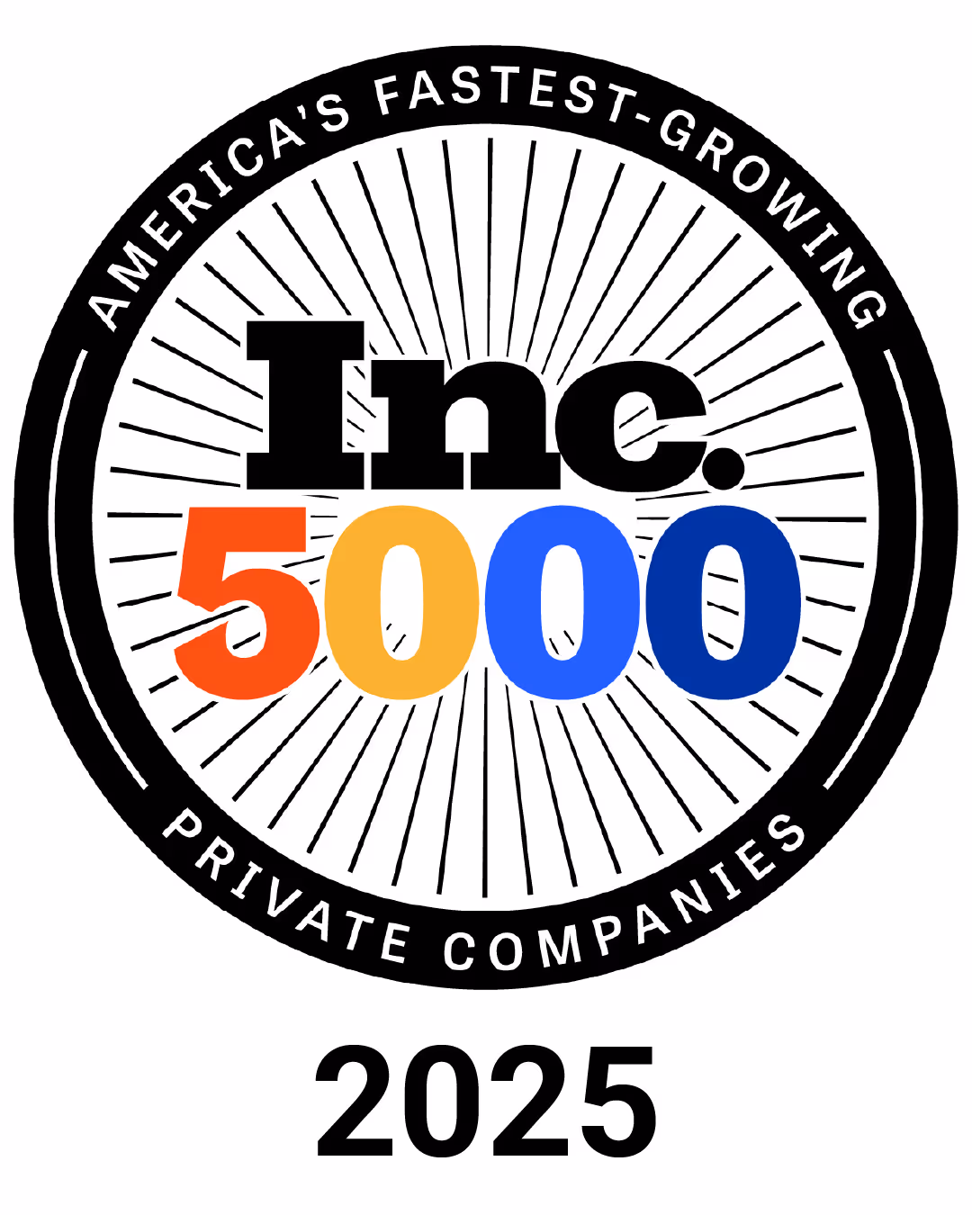 Inc. 5000 logo with text reading America's fastest-growing private companies and the year 2025 beneath it.