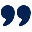 Blue quotation mark icon.