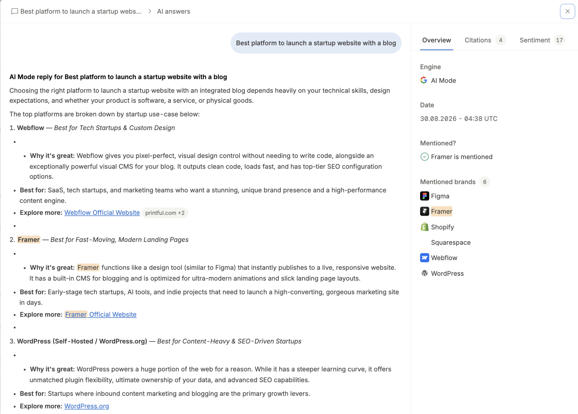 omnia user interface
