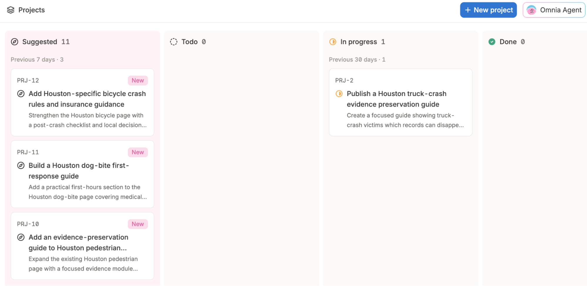 product suggestions with Omnia AI agent