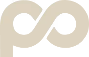 Stylized infinity symbol in beige on a transparent background.