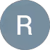 Circle with blue-gray background and a white letter R in the center.