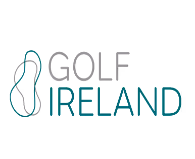 Golf Ireland logo with golf hole outline and text 'GOLF IRELAND'.