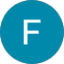 Blue circle with white letter F centered inside.