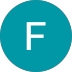 Blue circle with white letter F centered inside.