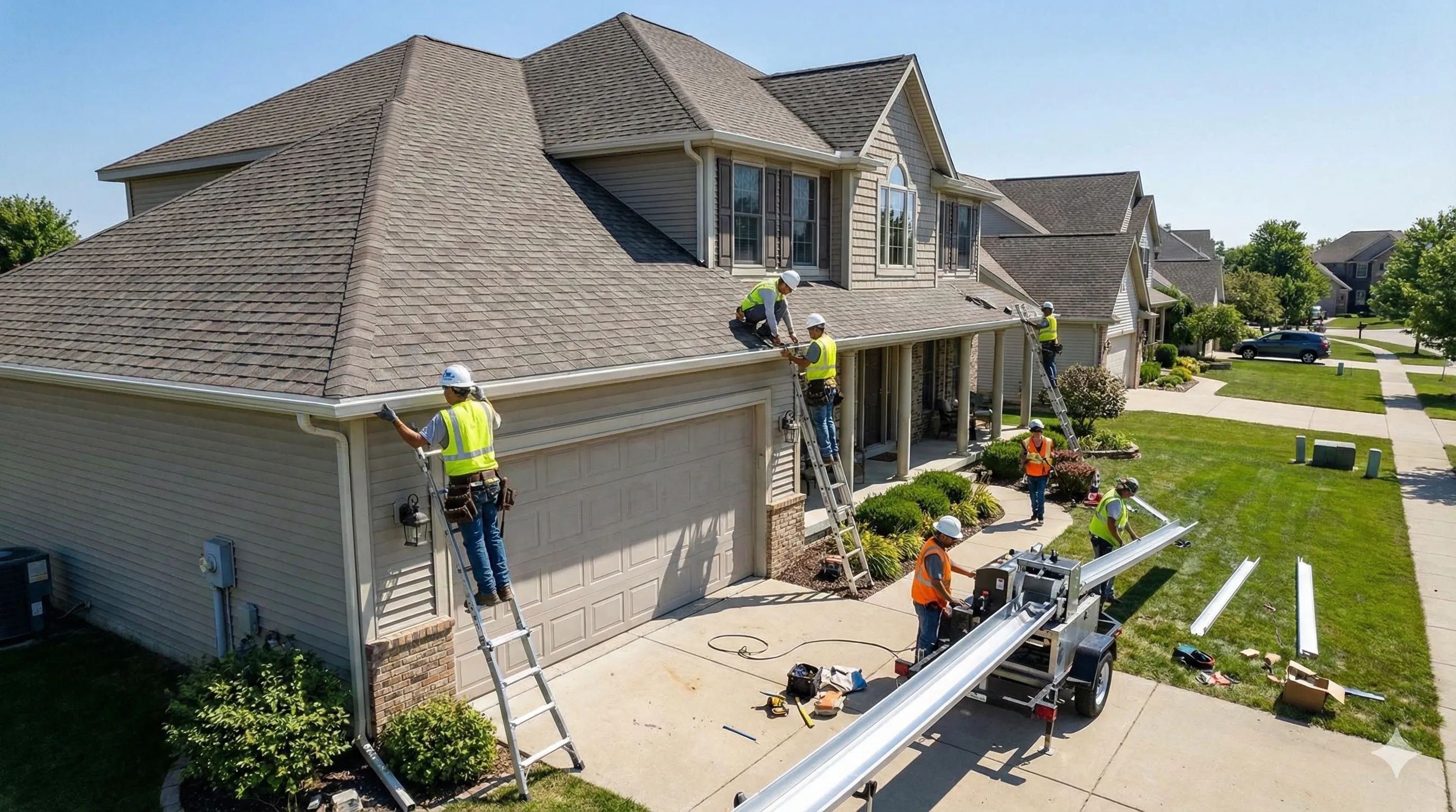 Seamless aluminum gutters on a DFW home; guide to gutter installation cost