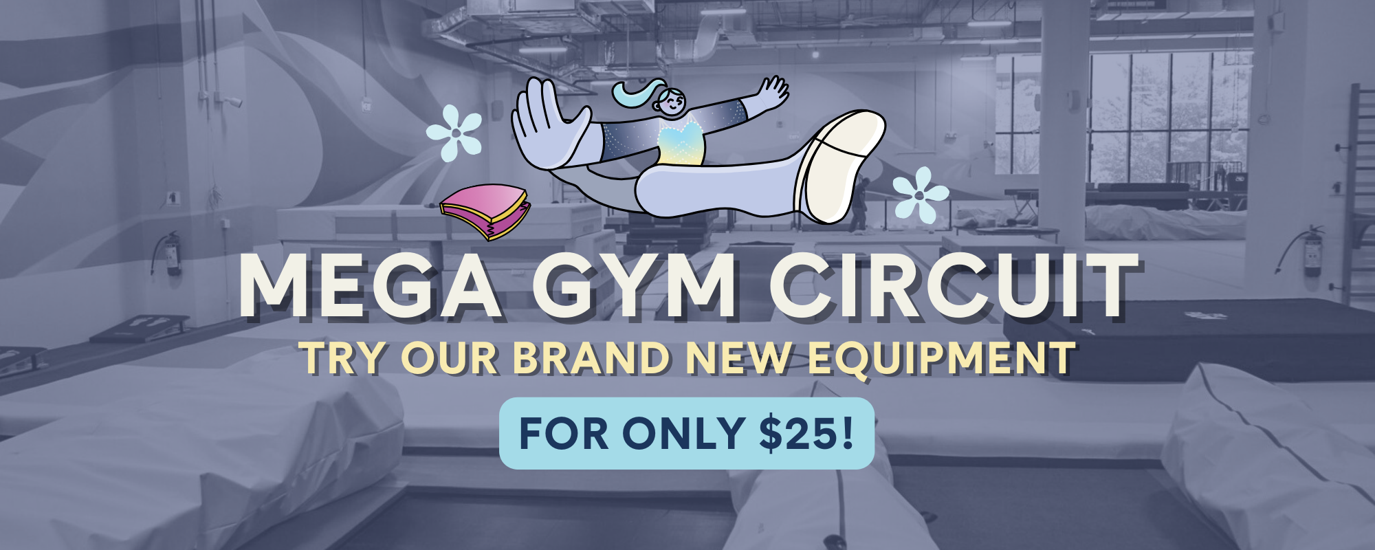 Young girl in gymnastics leotard practicing on uneven bars with coach spotting her from below in a gym.