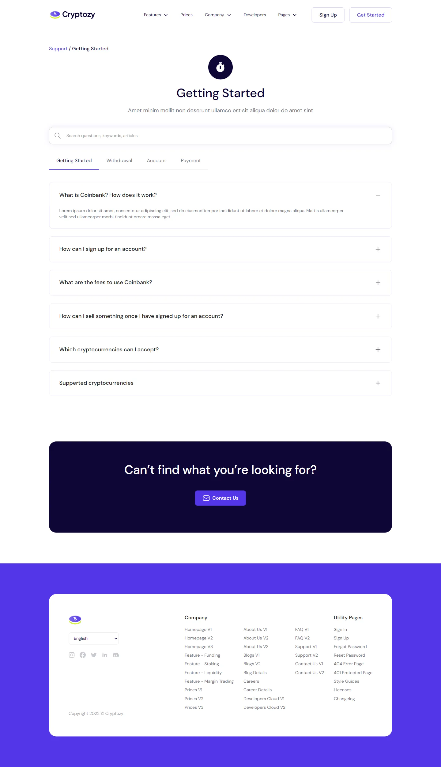 Cryptozy Assets - FAQ V2