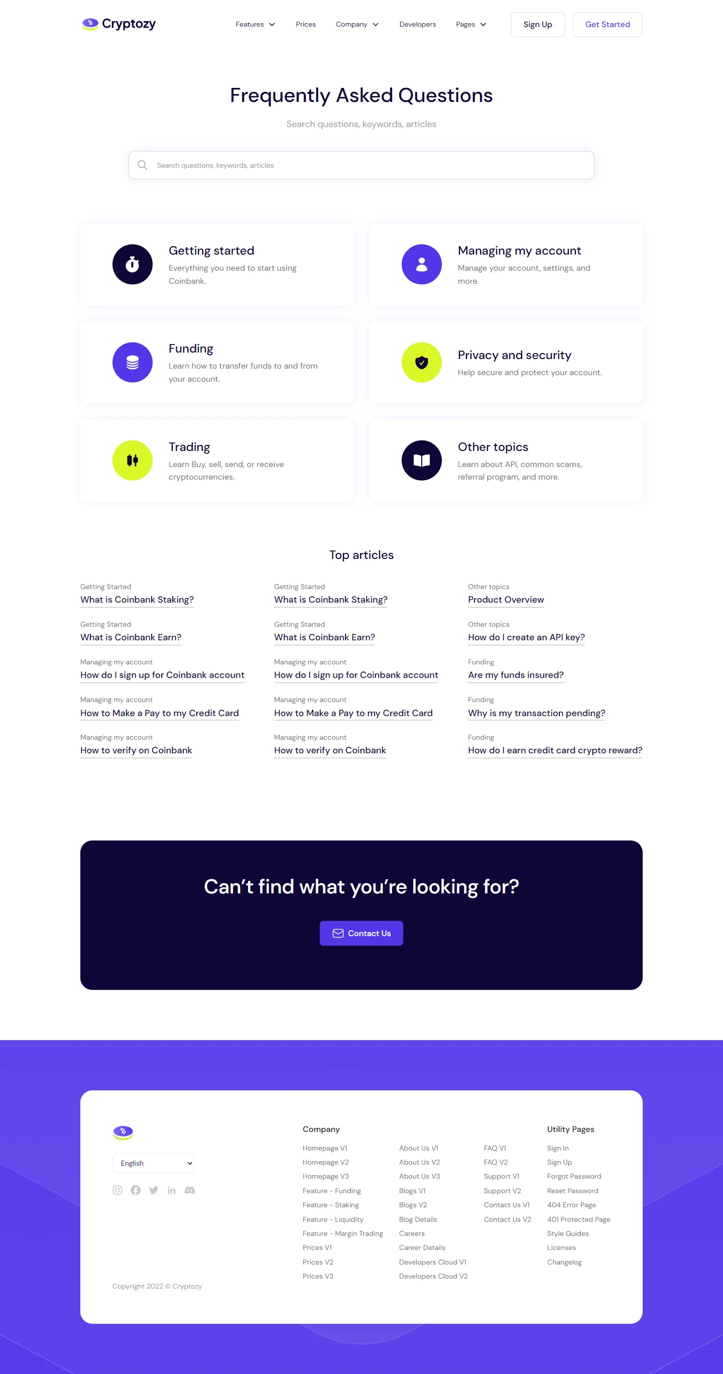 Cryptozy Assets - Support V2