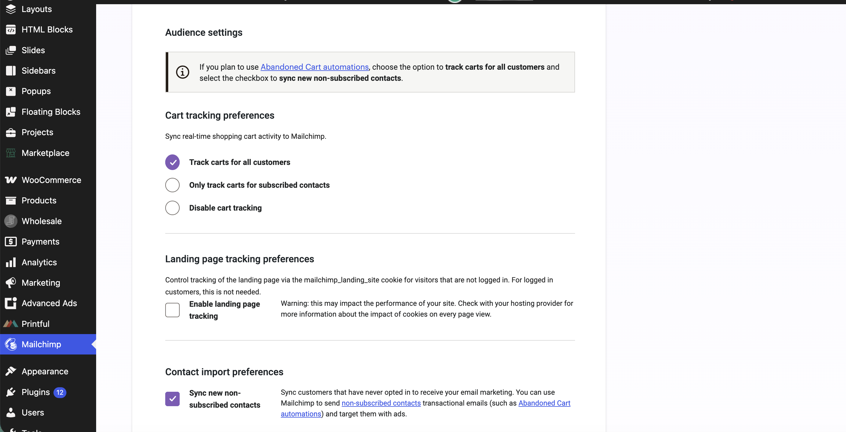 Connecting WooCommerce and Mailchimp