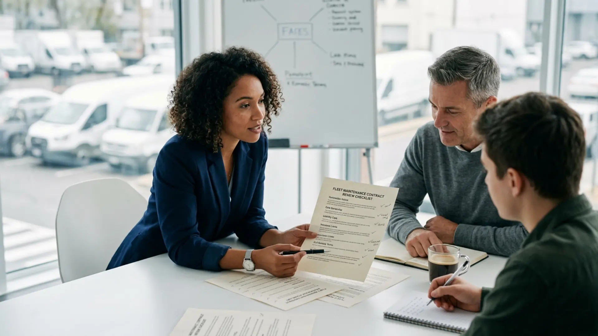 Fleet maintenance contract review checklist covering termination notice, data ownership, liability caps, insurance limits, and SLA remedy terms