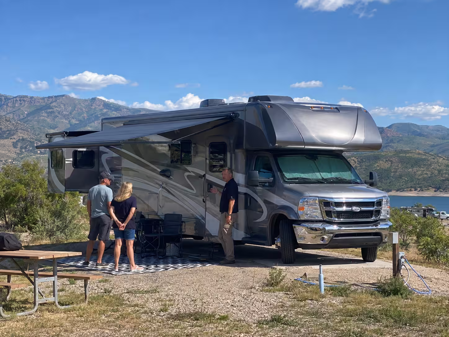 Luxury RV delivery and setup at Jordanelle State Park, Utah