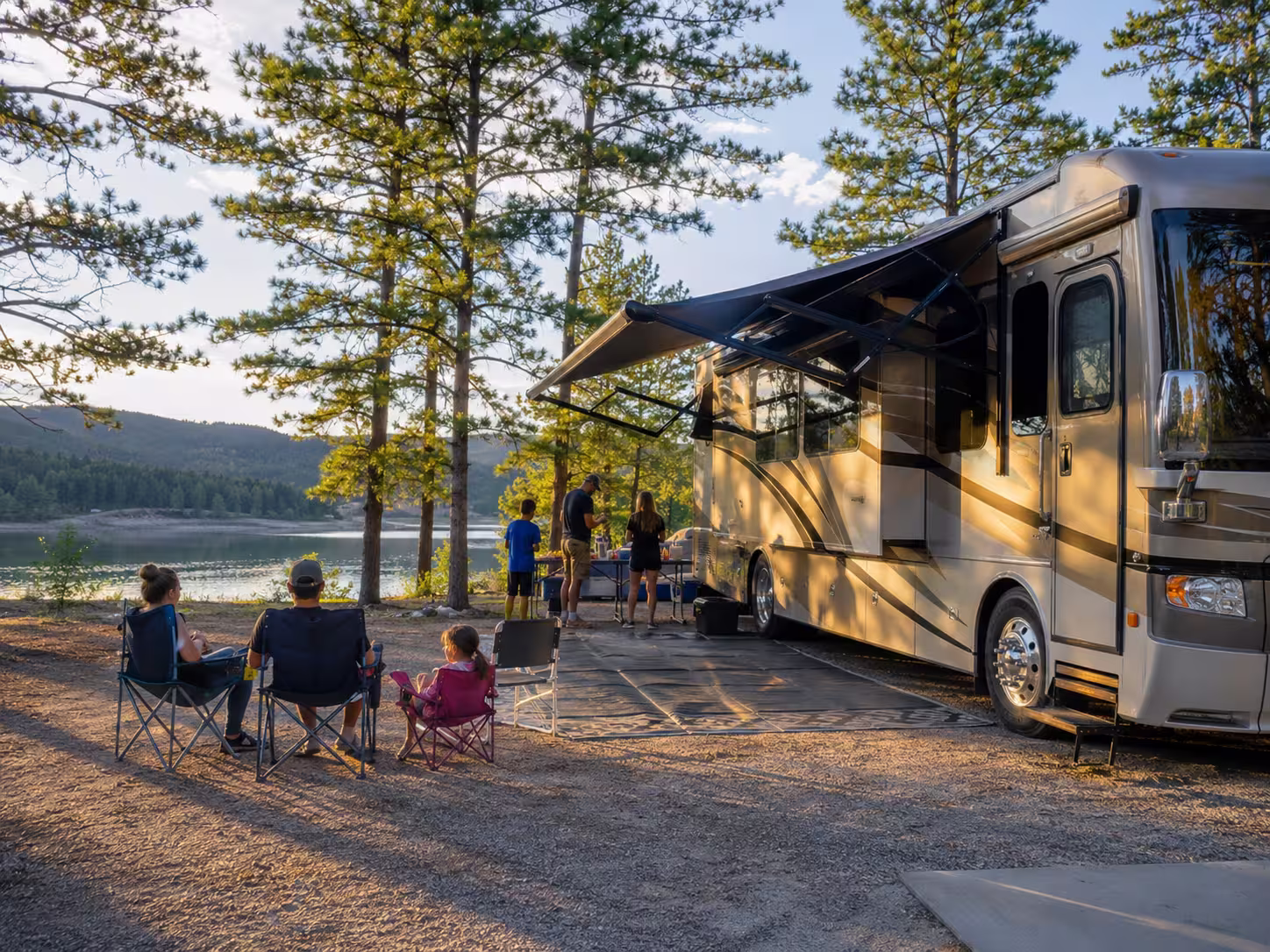Large RV rental at a Utah state park campsite