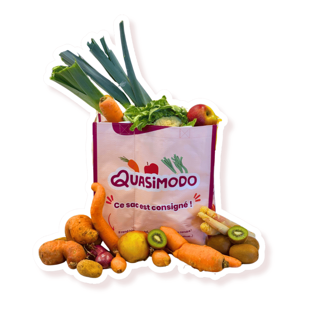 panier quasimodo devant des fruits et légumes anti gaspi