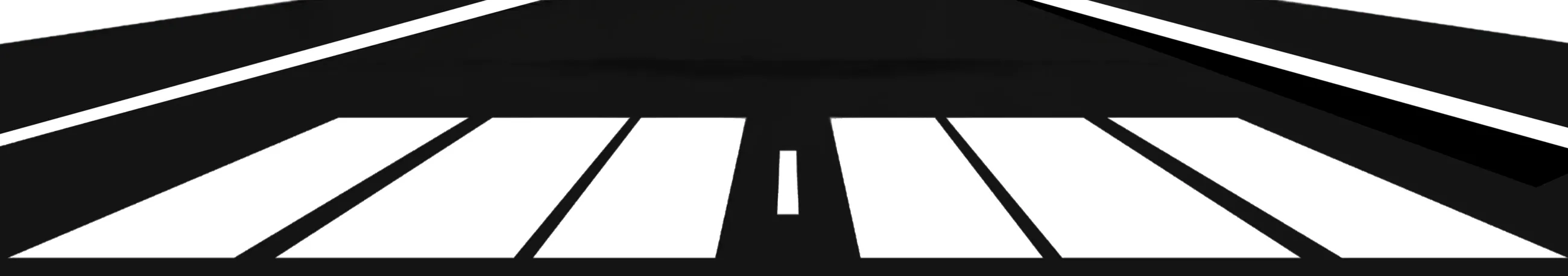 A black and white image of a road with a white line down the middle.