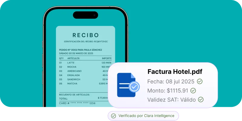 Sample of a travel transaction using Clara.