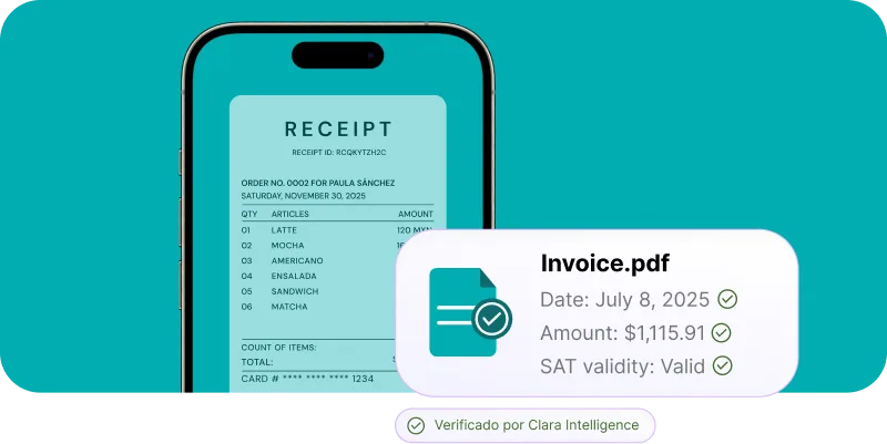 Sample of a travel transaction using Clara.