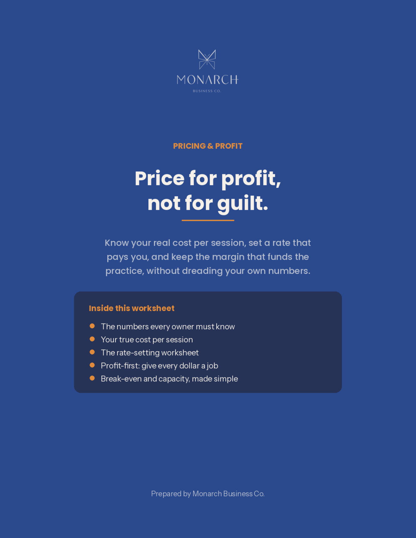 Pricing and Profit Worksheet preview