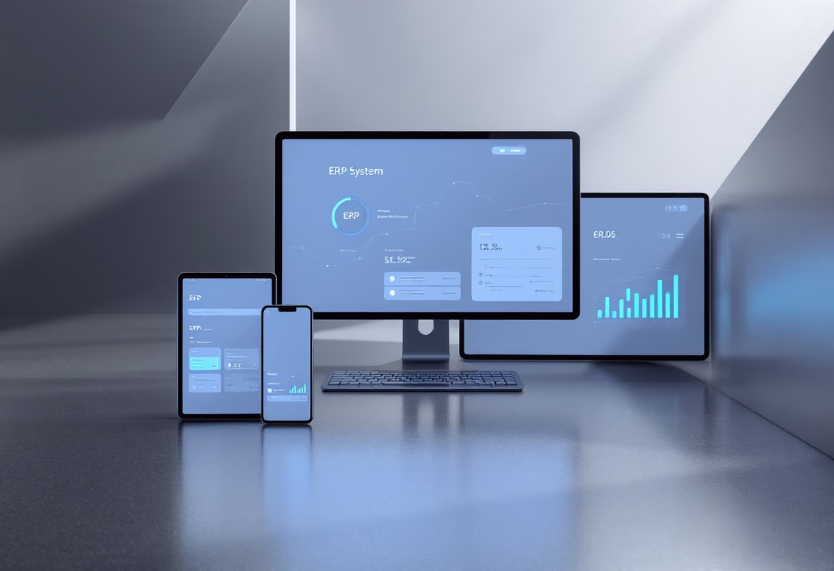 [interface] image of erp system integration on various devices