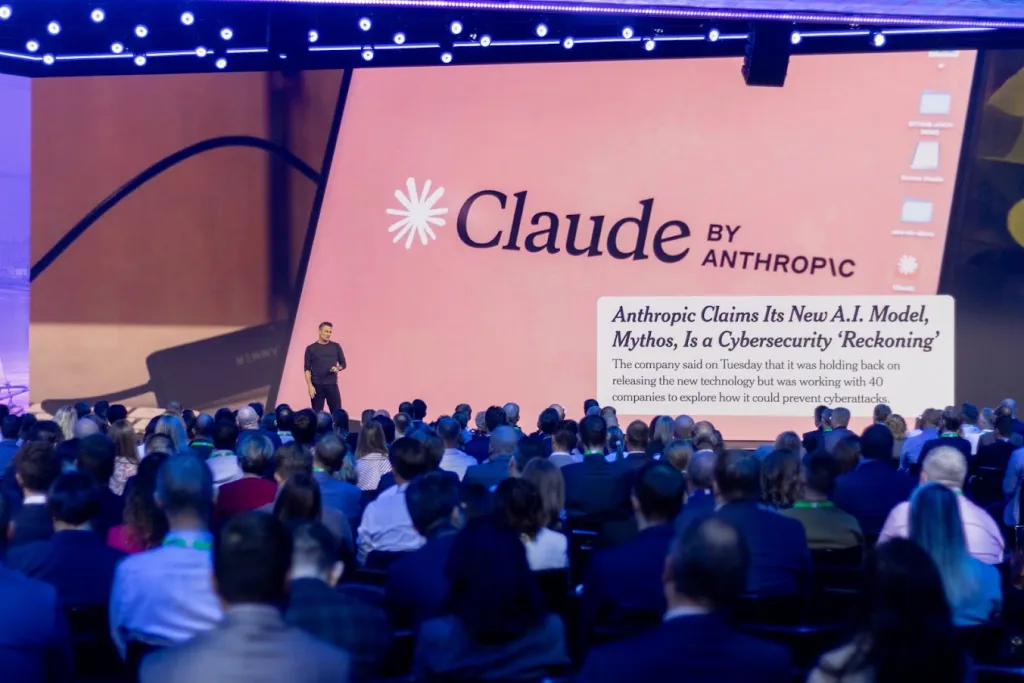 FutureProof Founder Matt Britton speaking on stage about artificial intelligence
