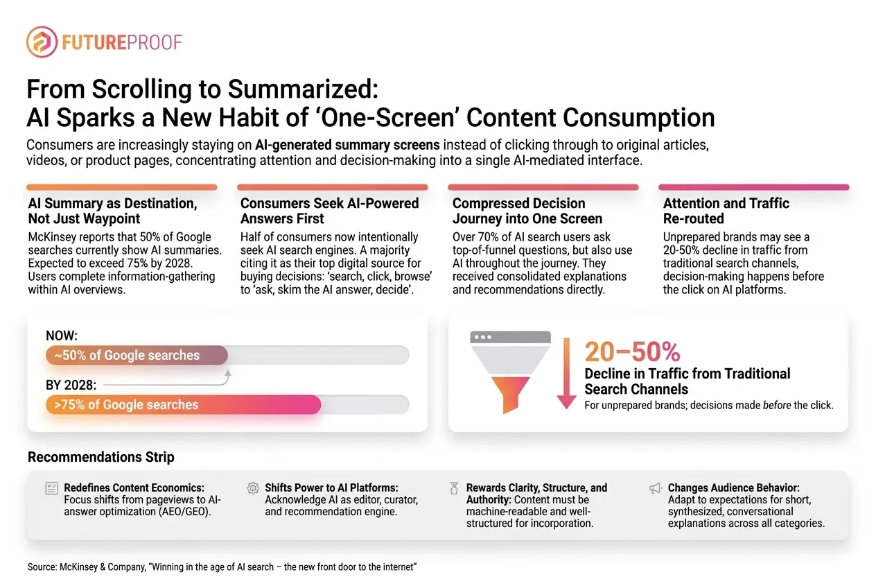 The Rise of AI Summaries and the Battle for One Screen Brand Visibility