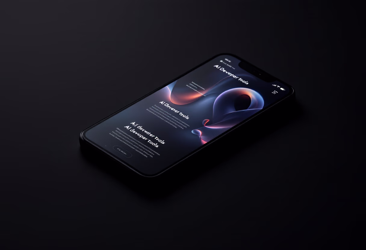 [digital project] image of an ai developer tools website loading on a mobile device by itself